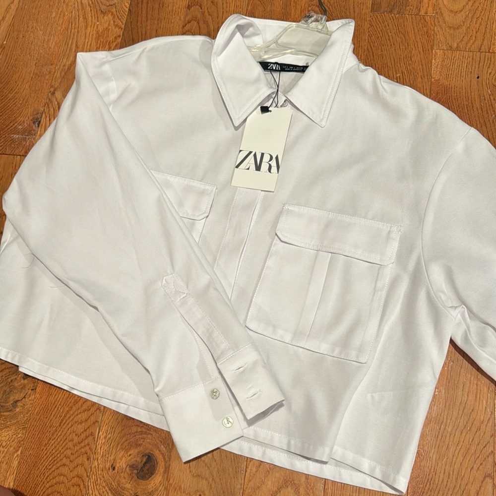 Zara Cropped Button Up